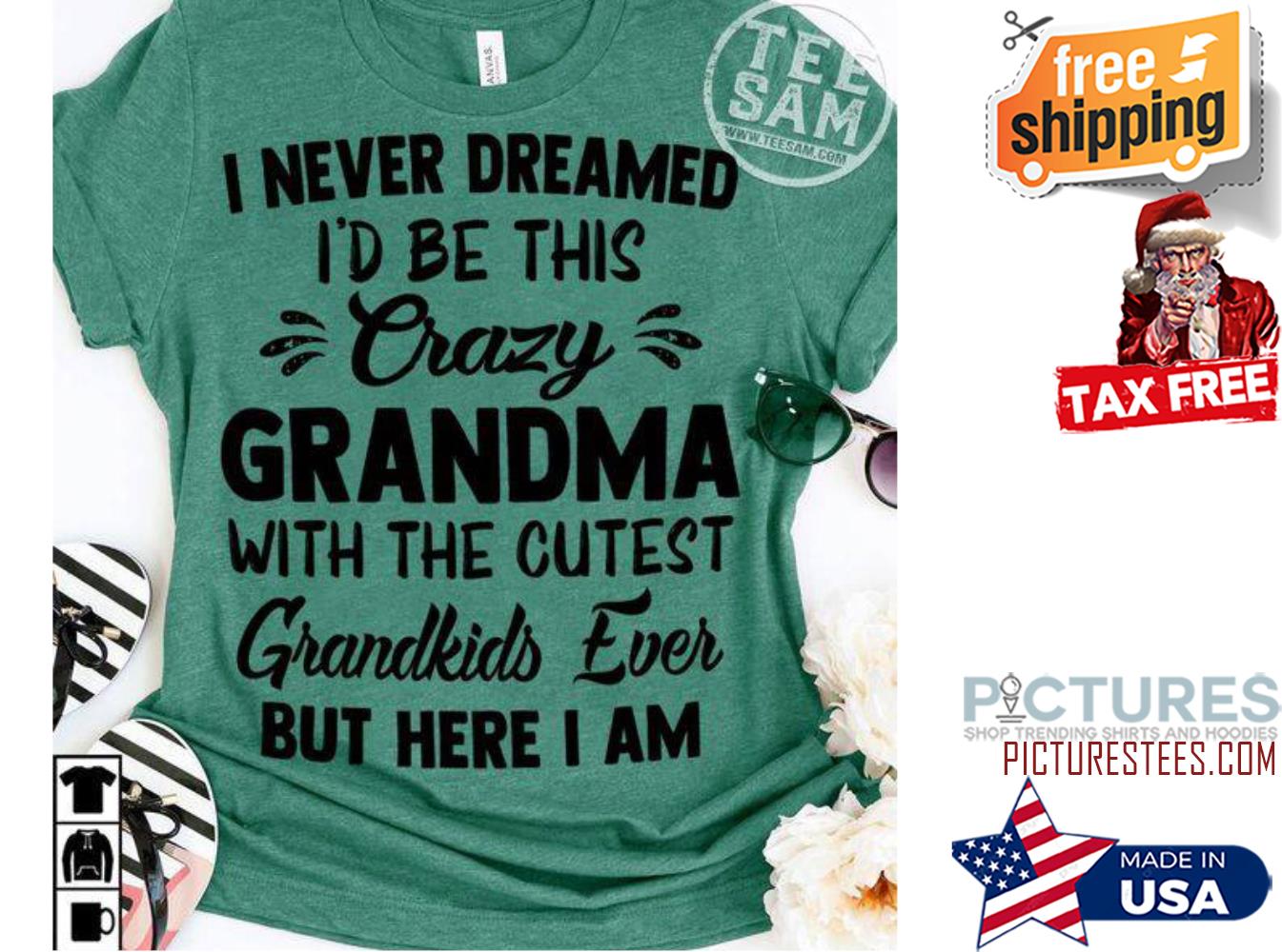 I never dreamed i'd be this crazy grandma with the cutest grandkids ever but here I am shirt