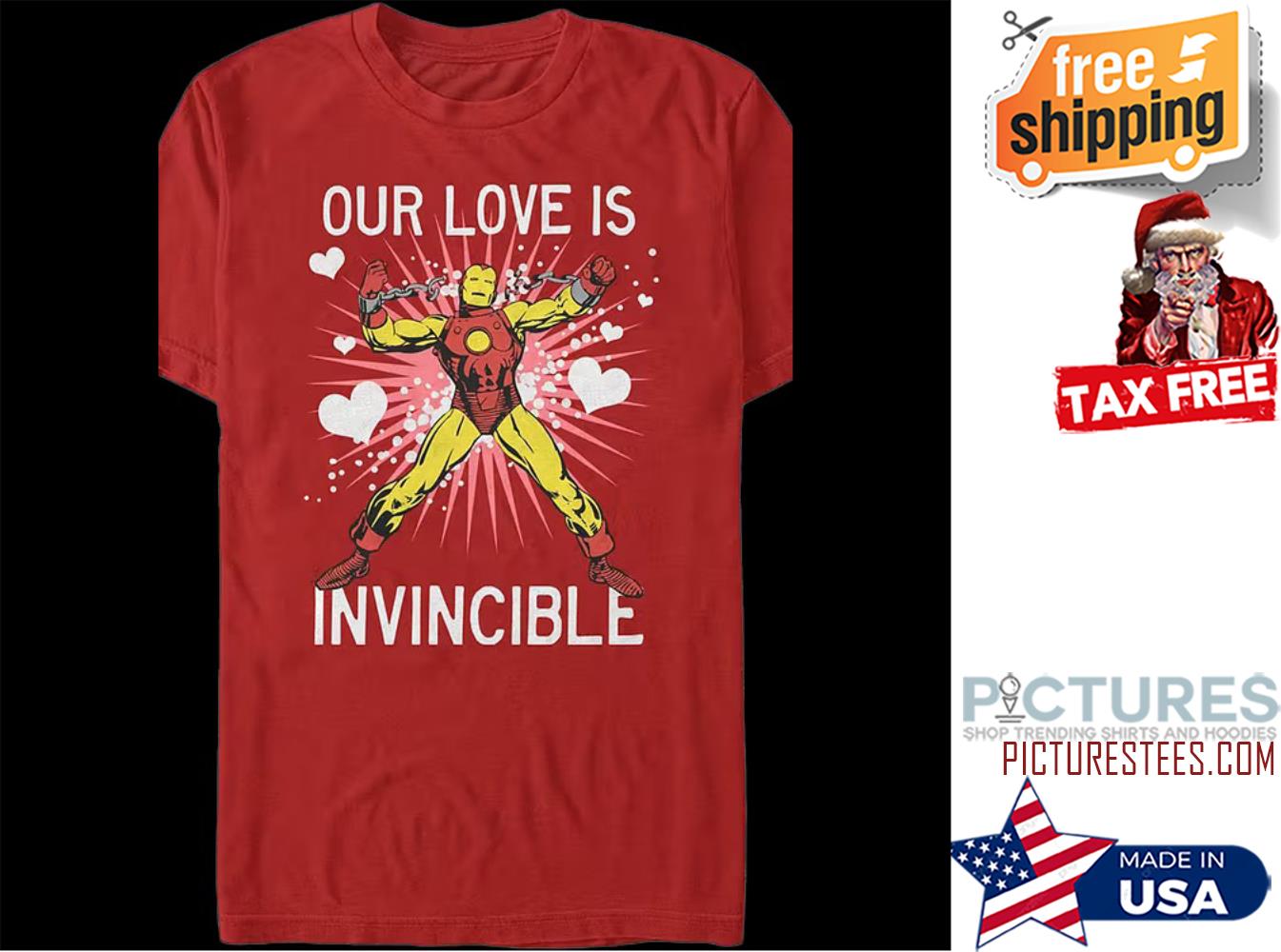 Iron Man Our Love Is Invincible Valentine's day shirt
