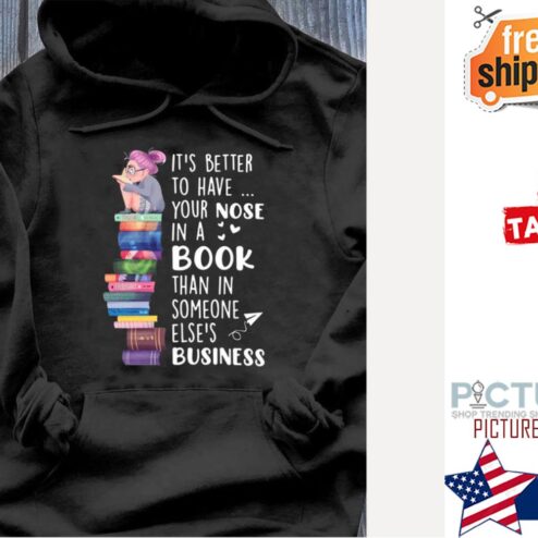It's better to have your nose in a book than in someone else's business hoodie