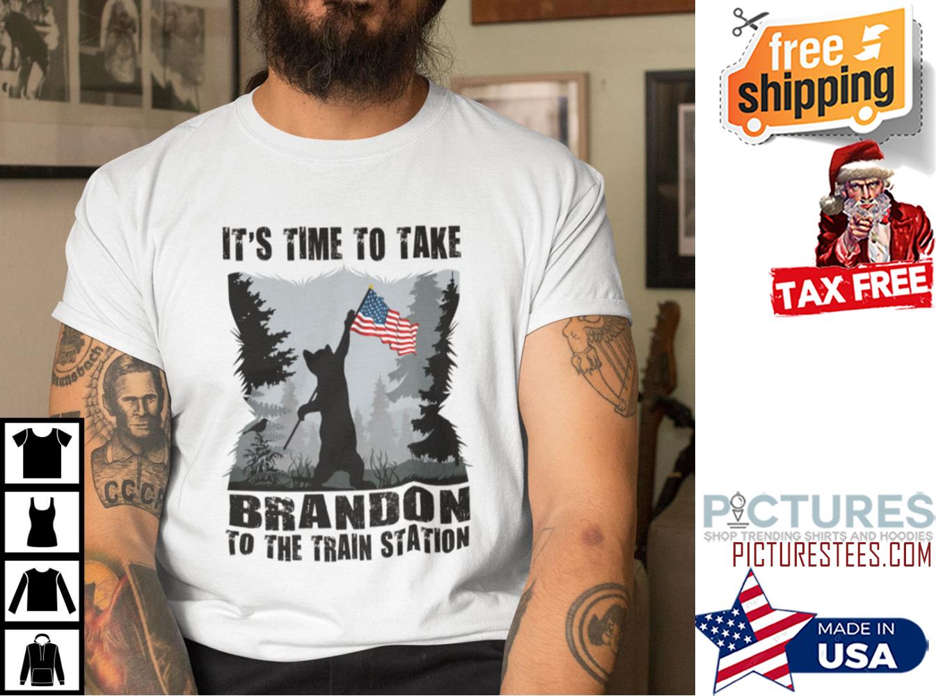 It’s Time To Take Brandon To The Train Station American Flag Shirt