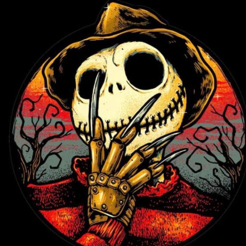 Jack Skellington Freddy Krueger sunset vintage shirt