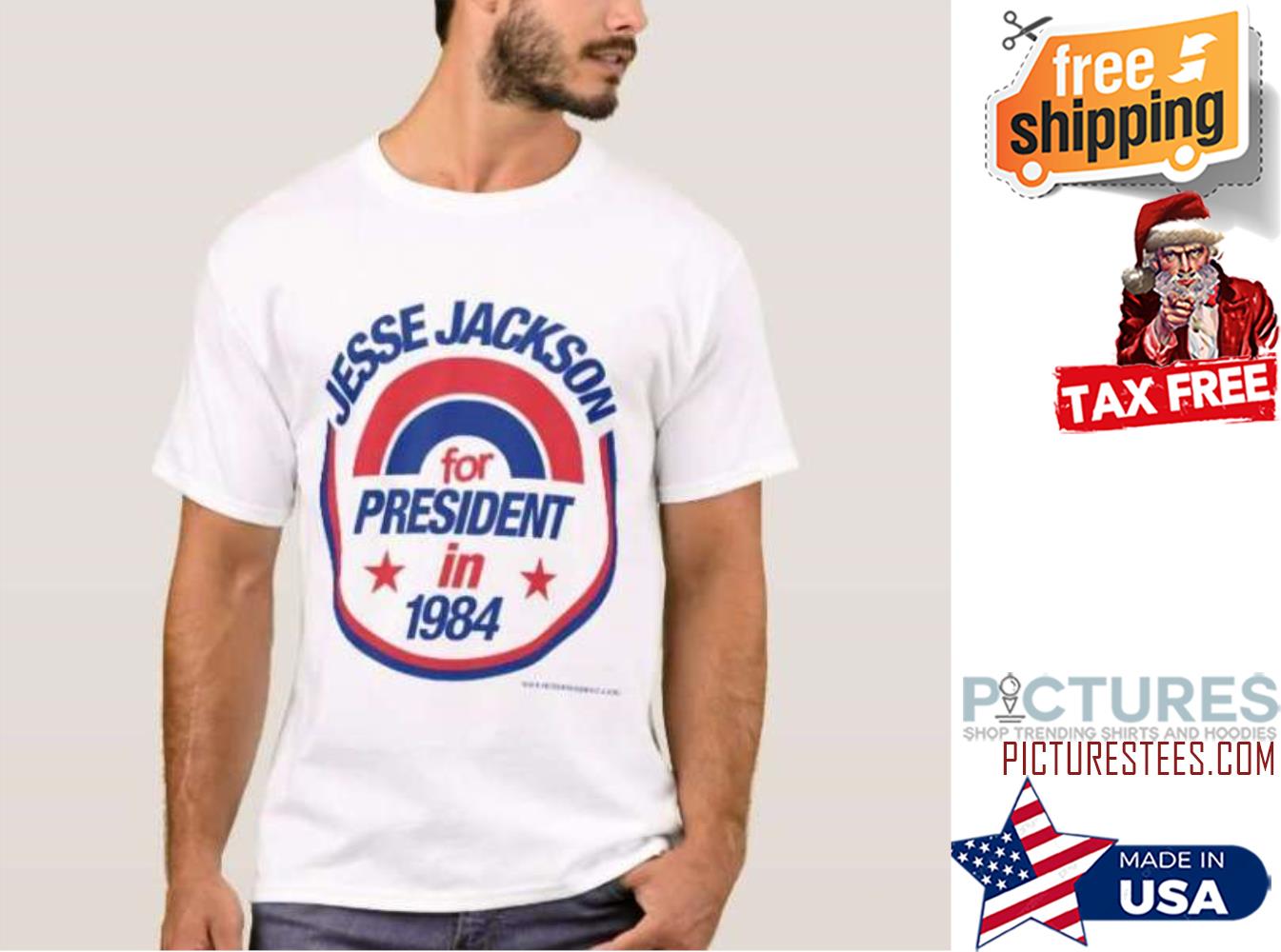 Jesse Jackson for president in 1984 shirt