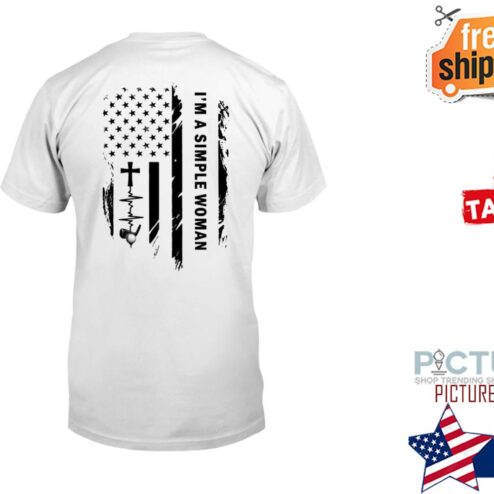 Jesus i'm a simple woman golf american flag shirt