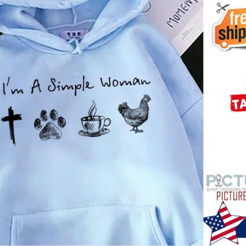 Jesus i'm a simple woman paw coffee chicken hoodie
