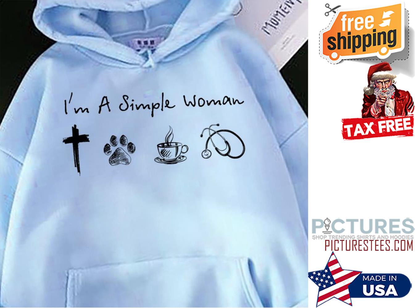 Jesus i'm a simple woman paw coffee doctor hoodie