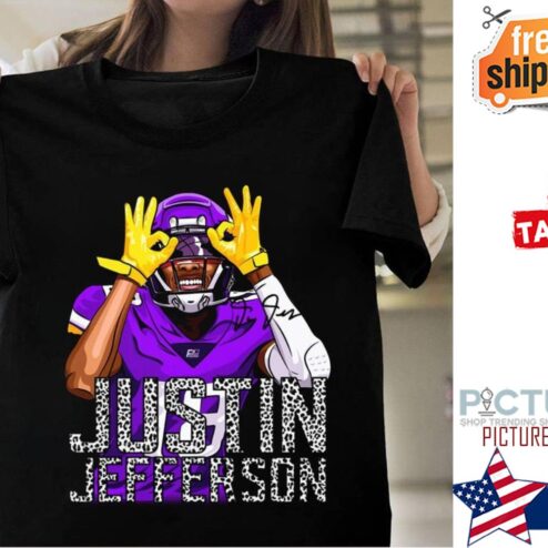 Leopard Justin Jefferson Minnesota Vikings National shirt
