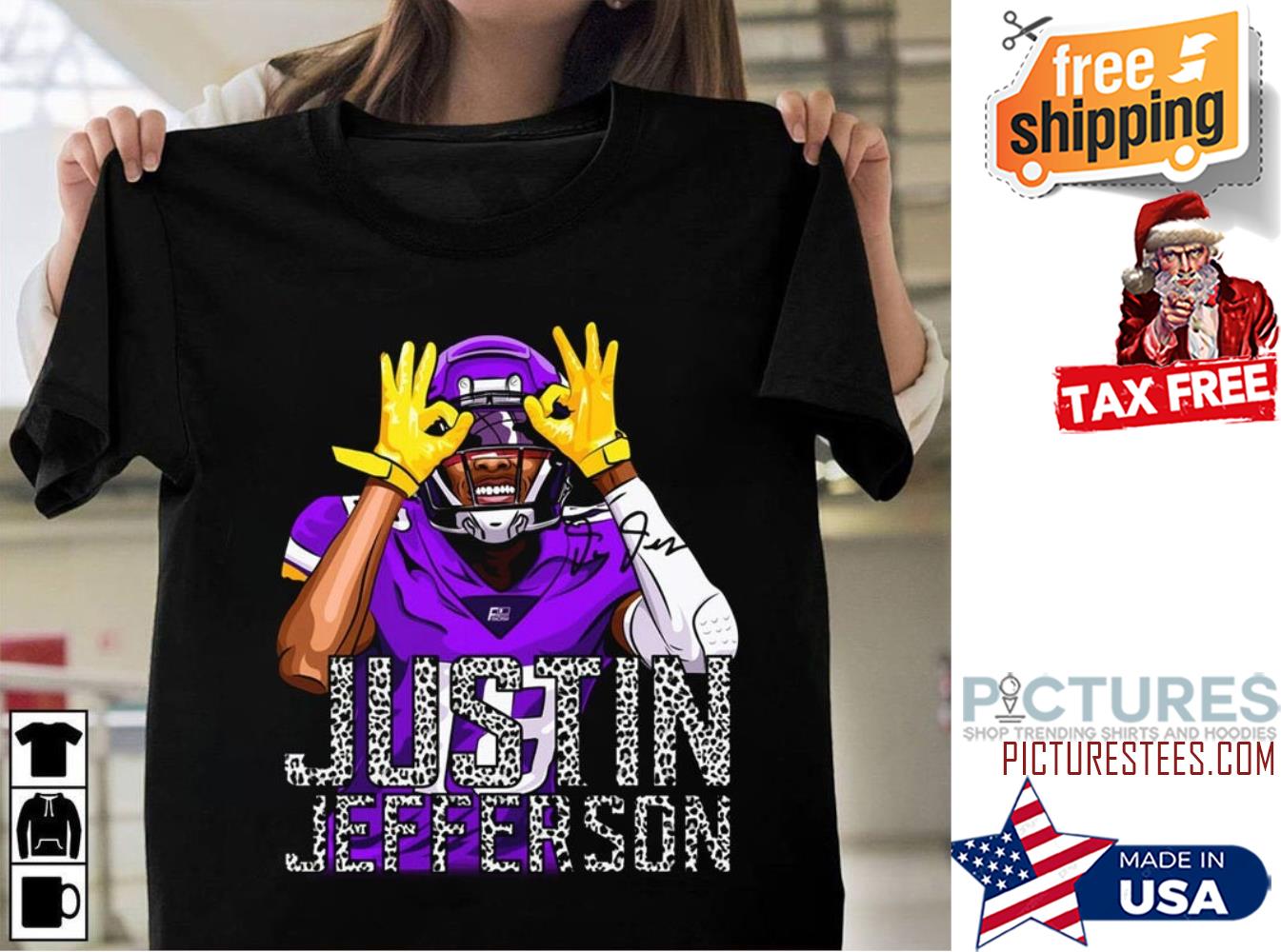 Leopard Justin Jefferson Minnesota Vikings National shirt