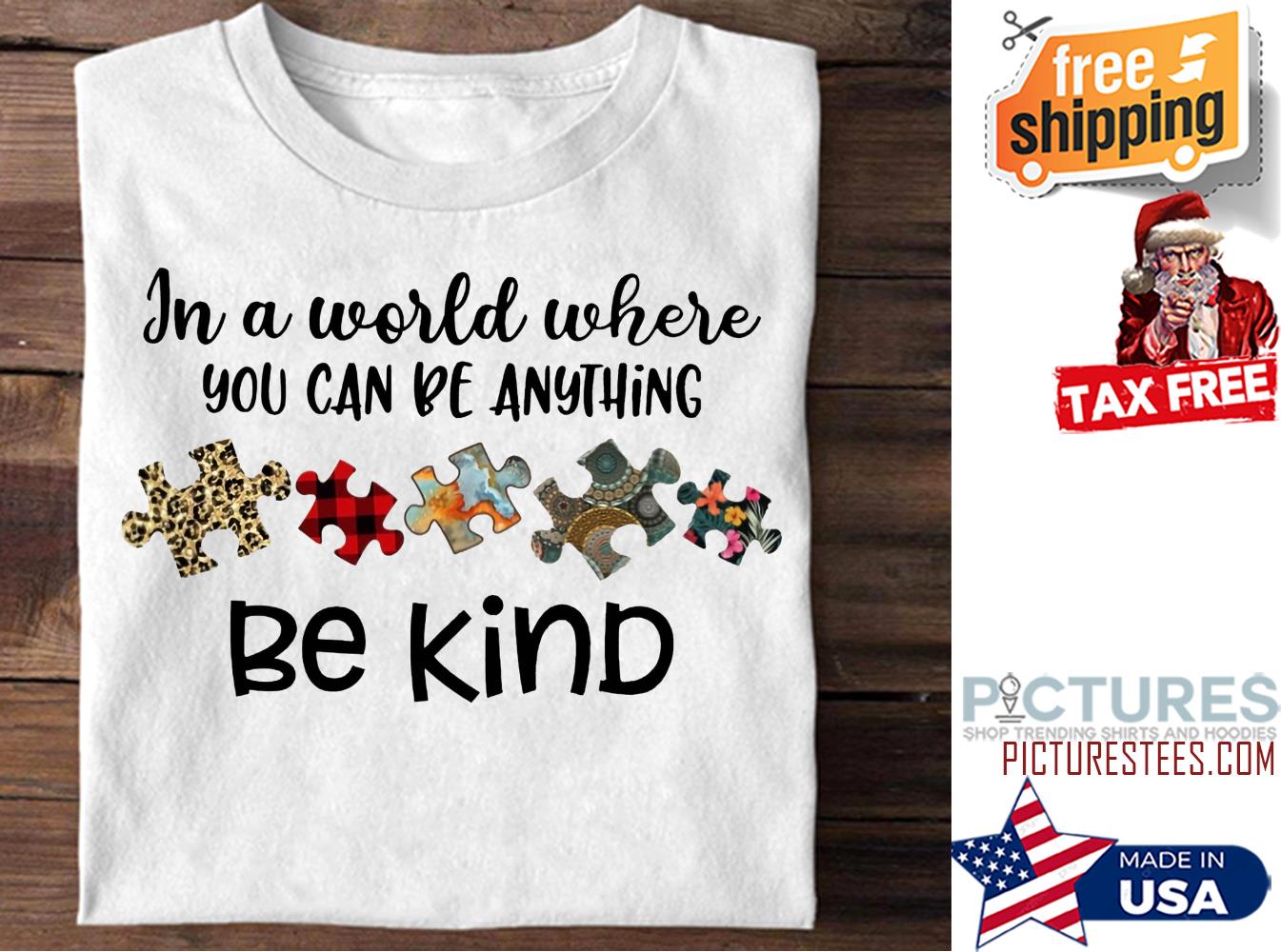 Leopard plaid In a world where you can be anything be kind floral shirt