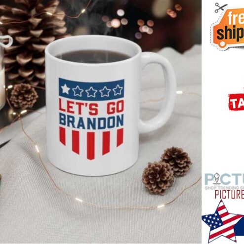 Let's go Brandon american flag mug