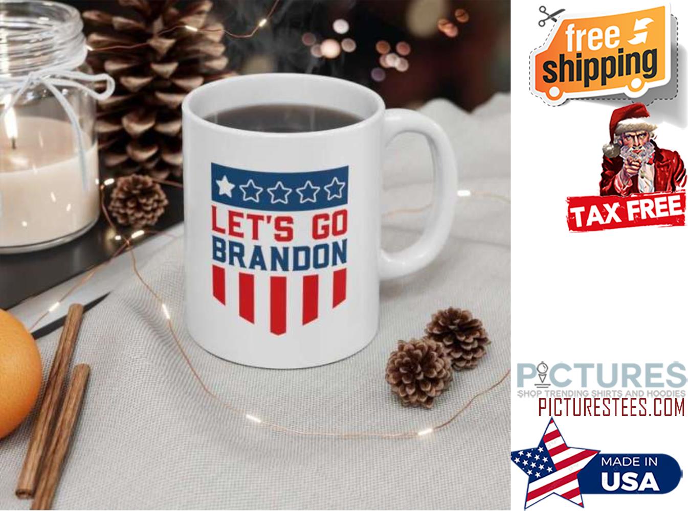 Let's go Brandon american flag mug