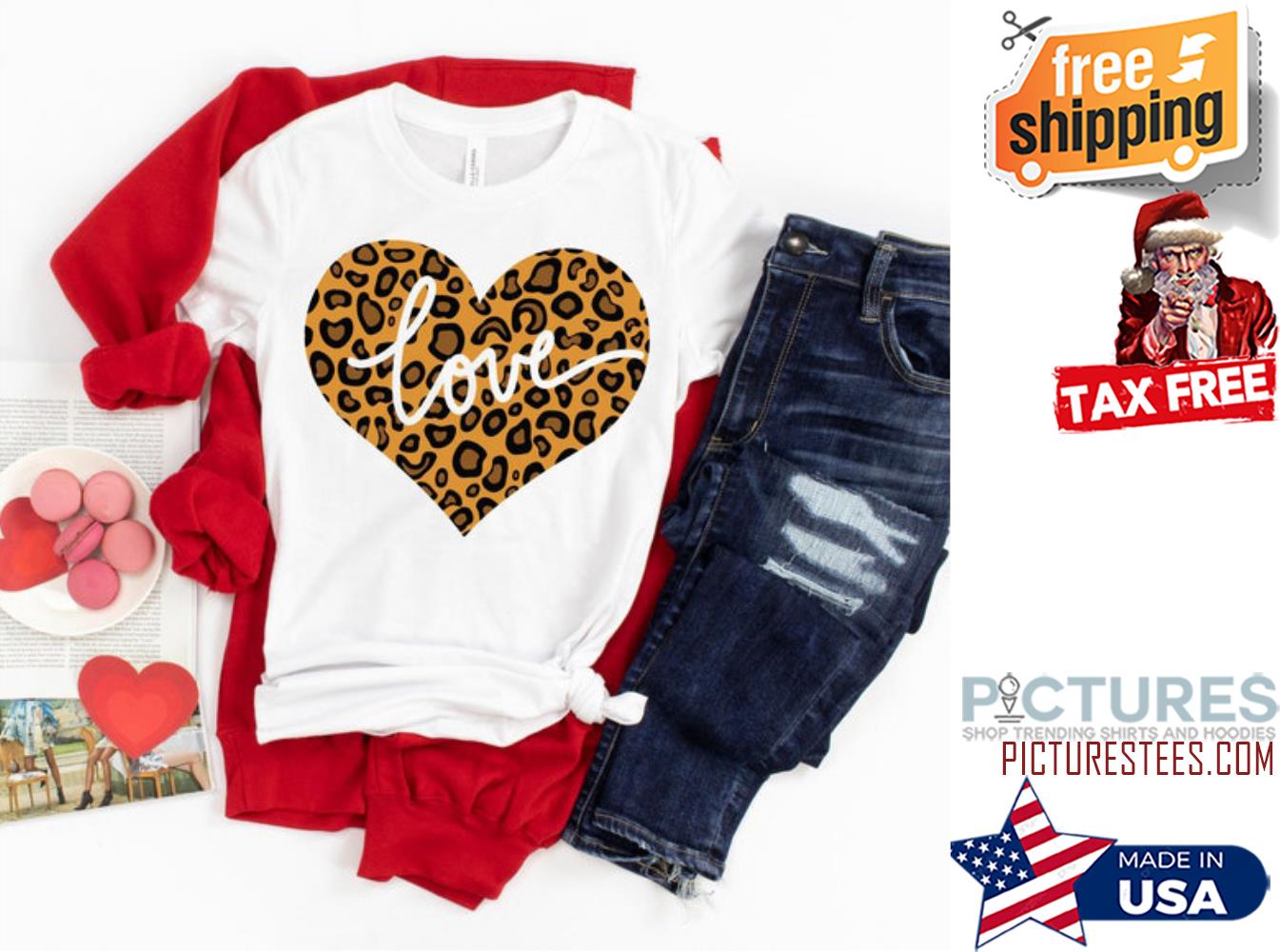 Love Leopard Valentine's day shirt