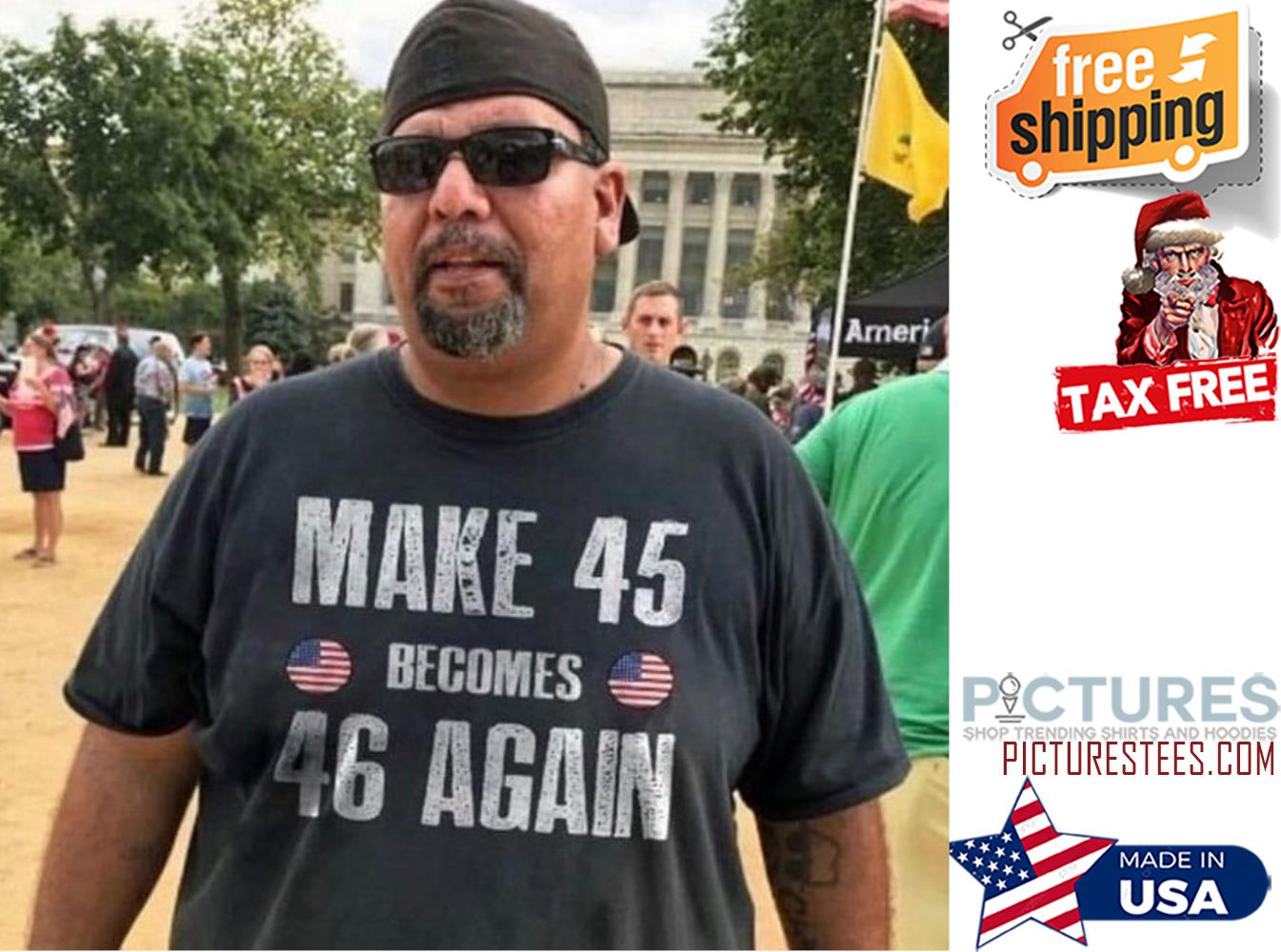 Make 45 becomes 46 again american flag vintage shirt