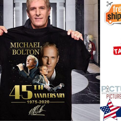 Michael bolton 45th anniversary 1975-2020 signature shirt