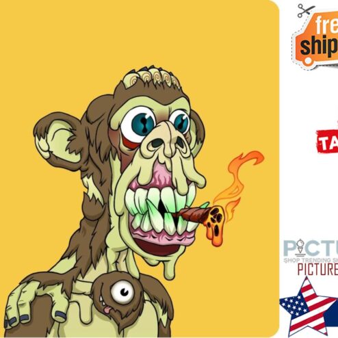 Monkey zombie smoking cartoon shirt