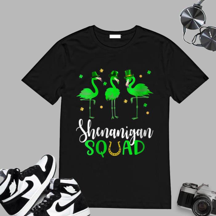 St. Patrick’s Day Shenanigan Squad Flamingo Horseshoe T-Shirt