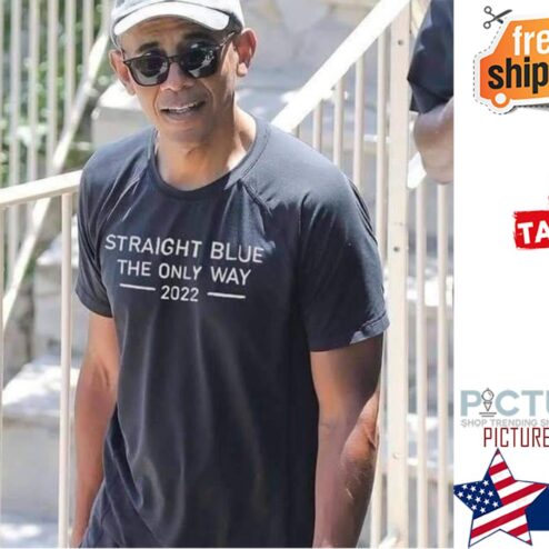 Obama straight blue the only way 2022 shirt