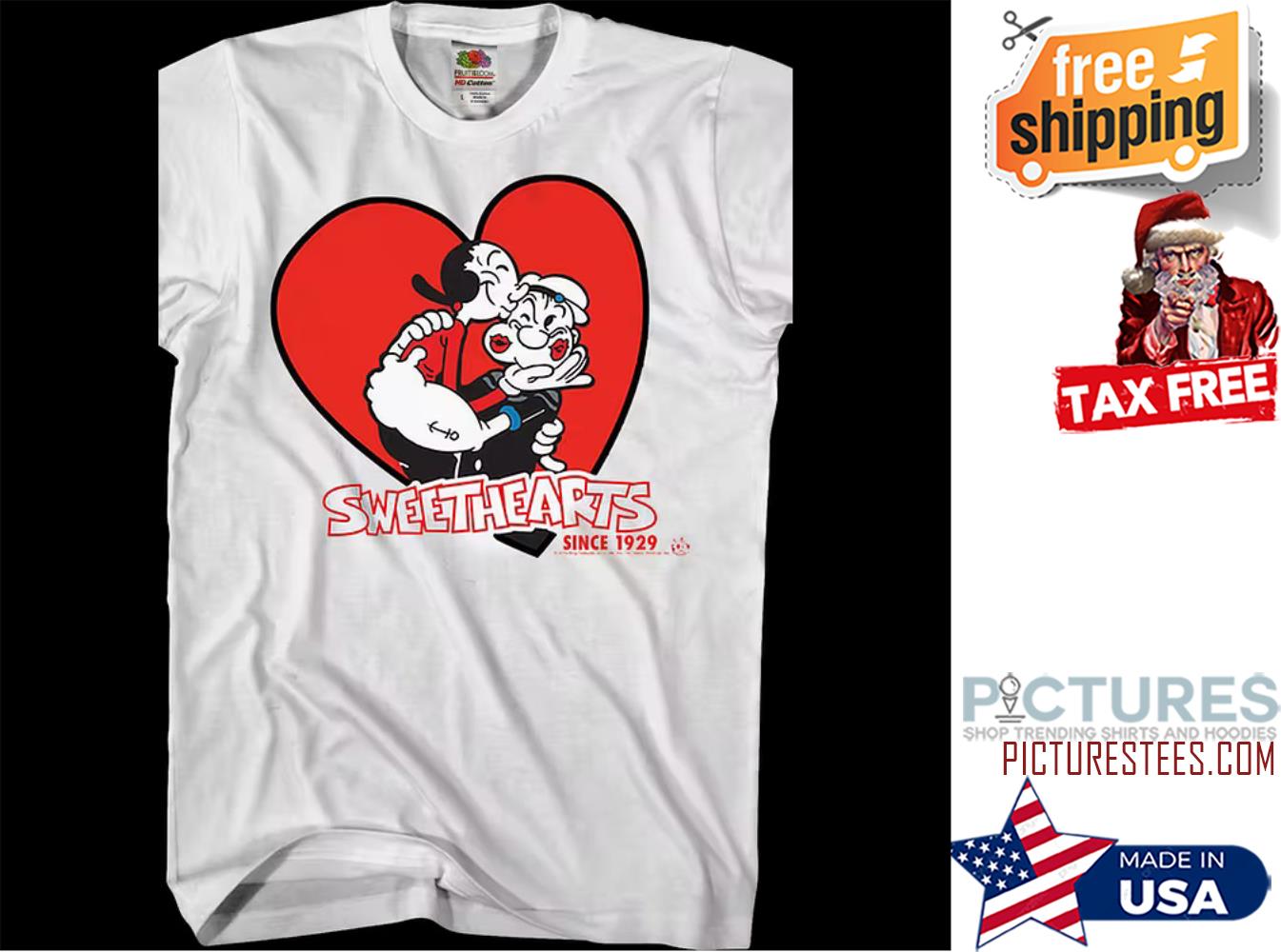 Olive Oyl and Popeye Happy Valentine's day shirt