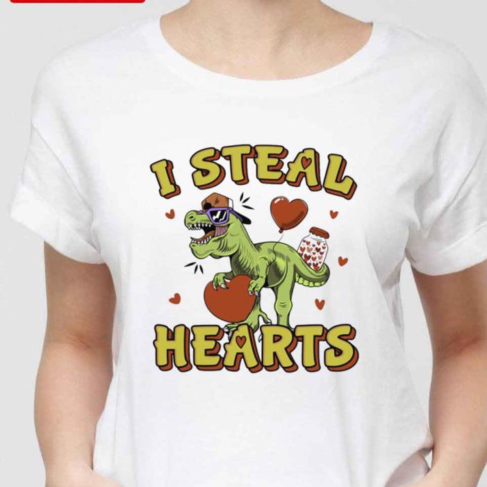 Dinosaurous Steal Hearts Valentine's day shirt