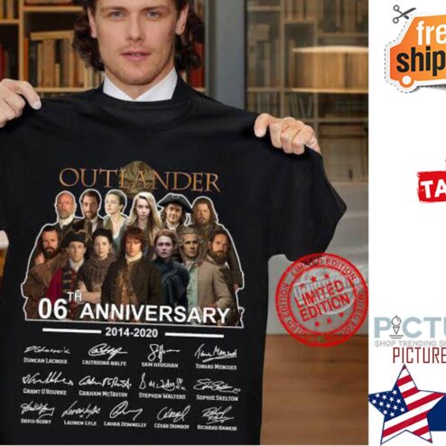 Outlander 06th anniversary 2014-2020 characters signatures shirt