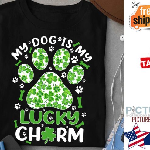 Paw my dog is my lucky charm st partrick's day shirt