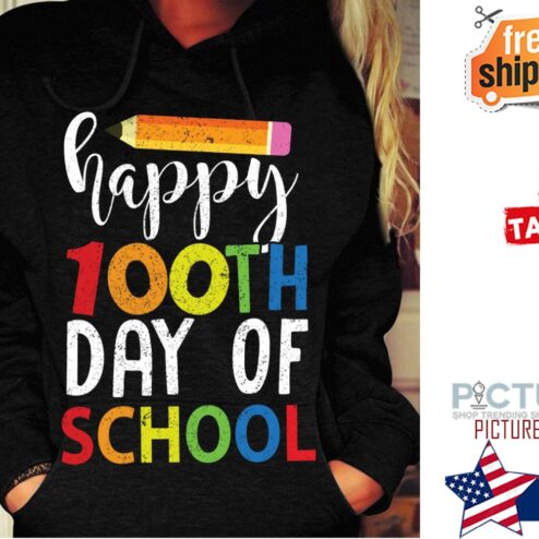 Pencil happy 100th day of school shirt