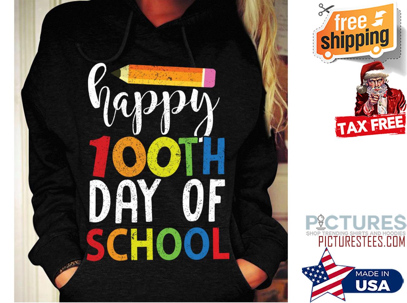 Pencil happy 100th day of school shirt