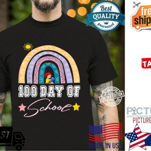 Rainbow 100th day of school shirt