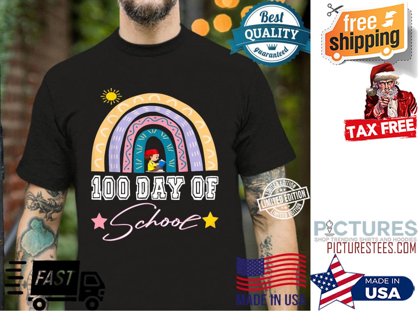 Rainbow 100th day of school shirt