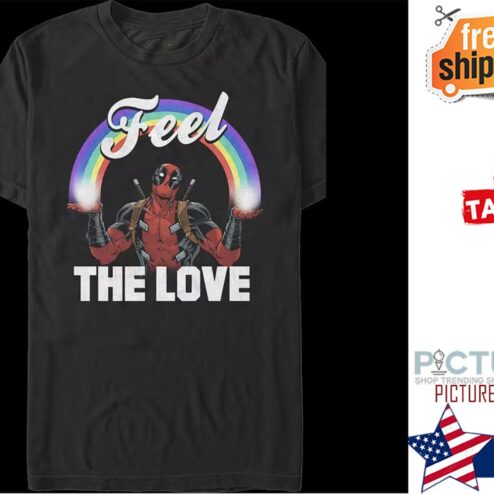 Rainbow Deadpool Feel The Love LGBT valentine's day shirt