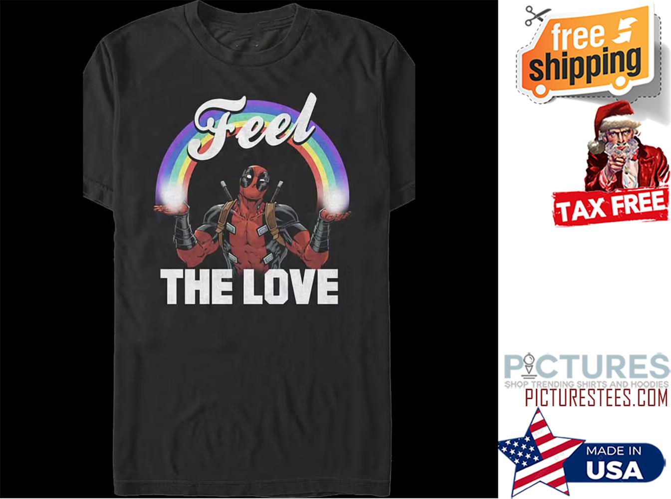 Rainbow Deadpool Feel The Love LGBT valentine's day shirt Rainbow Deadpool Feel The Love LGBT valentine's day shirt