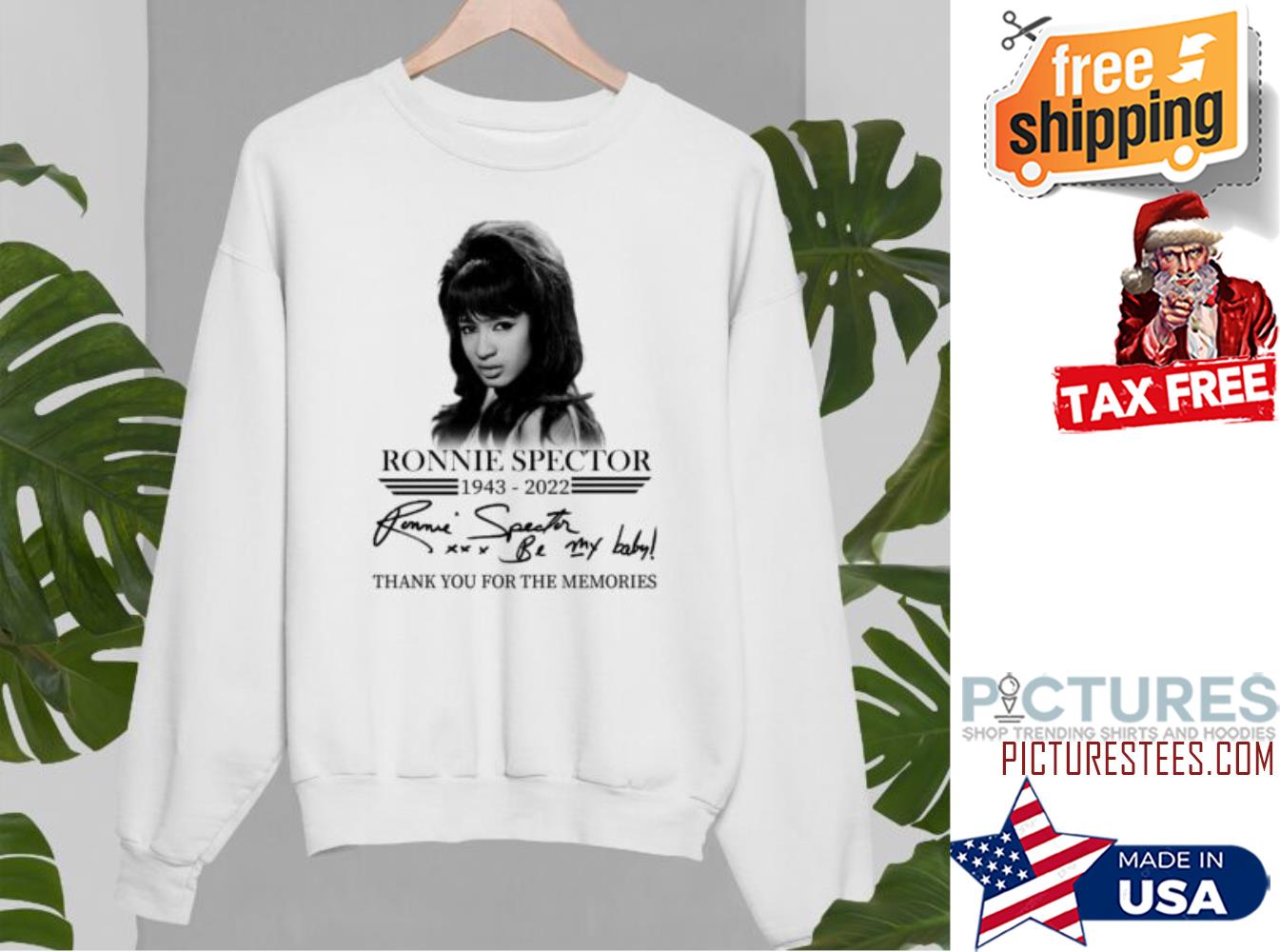 RIP Ronnie Spector 1943-2022 thank you for the memories signature sweatshirt