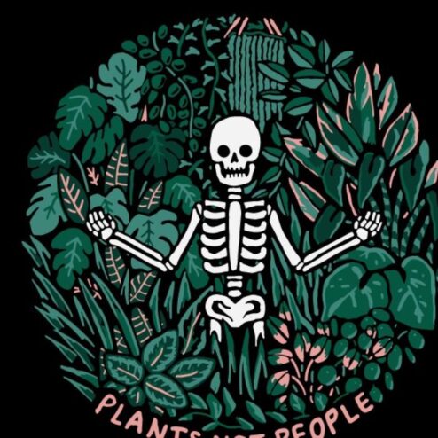 Skeleton plants not people shirt