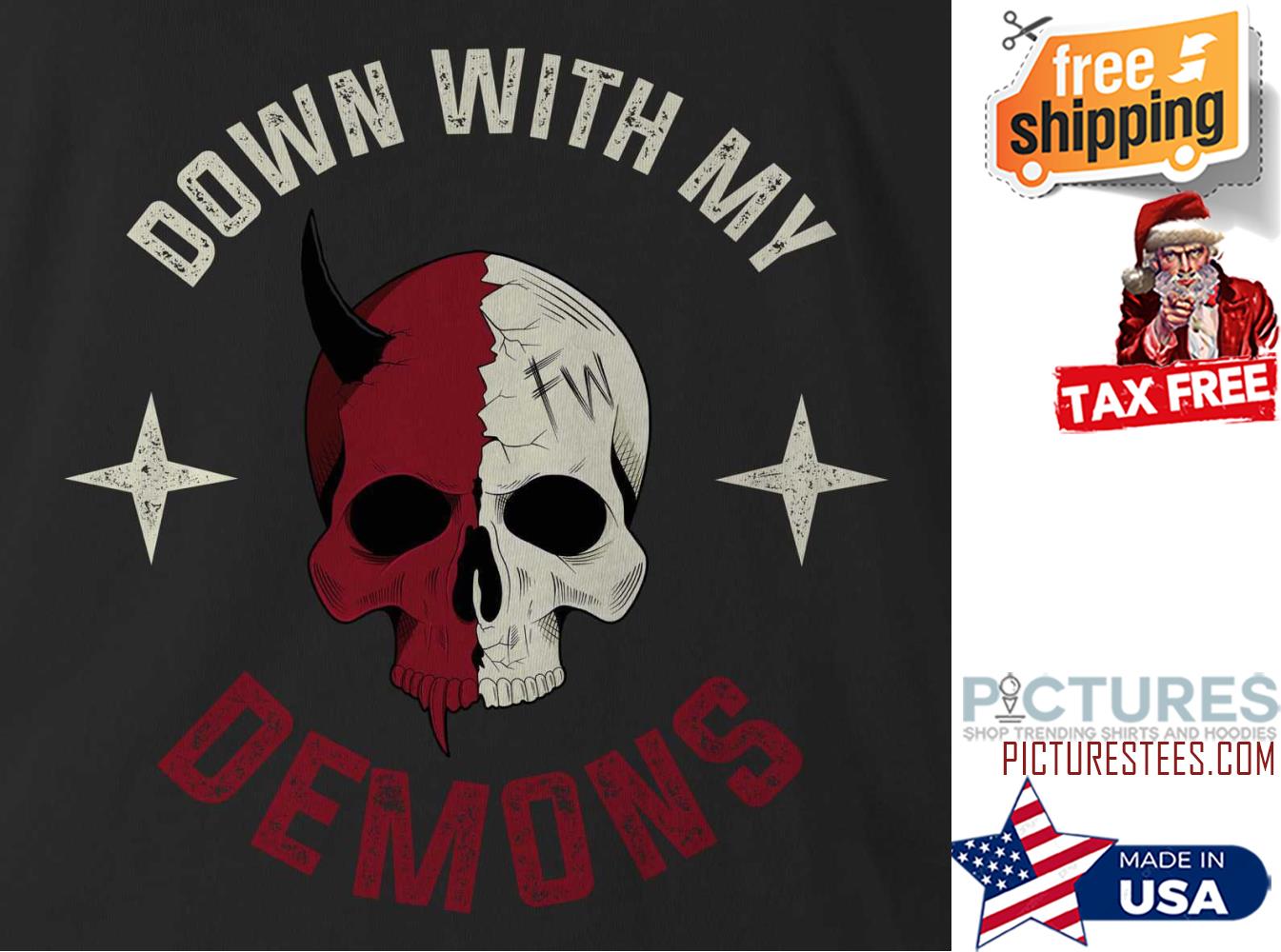 Skull Down with my demons vintage shirt