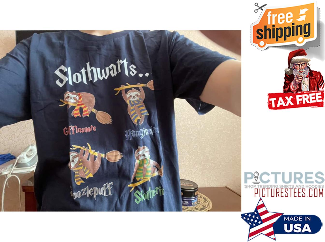 Slothwarts Gryffindor Slytherin Ravenclaw Hufflepuff shirt