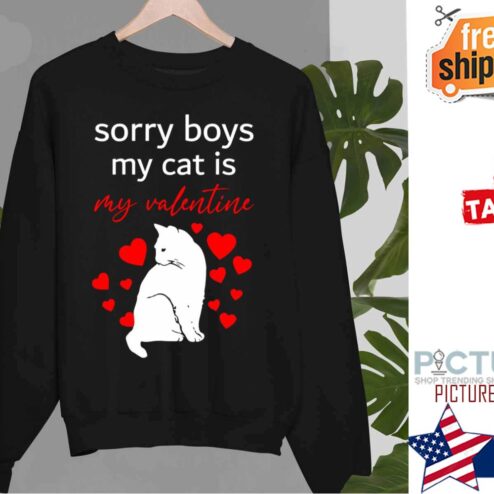Sorry Boys My Cat Is My Valentine Cute Cat Funny shirt