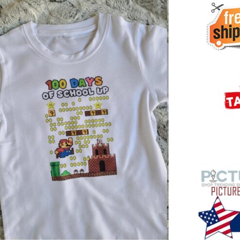 Super Mario 100 Days of School shirt