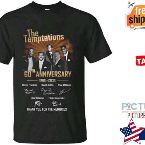 The Temptations 60th anniversary 1960-2020 characters thank you for the memories signatures shirt
