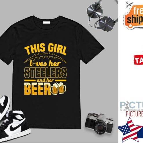 This Girl Loves Her Football And Her Beer shirt
