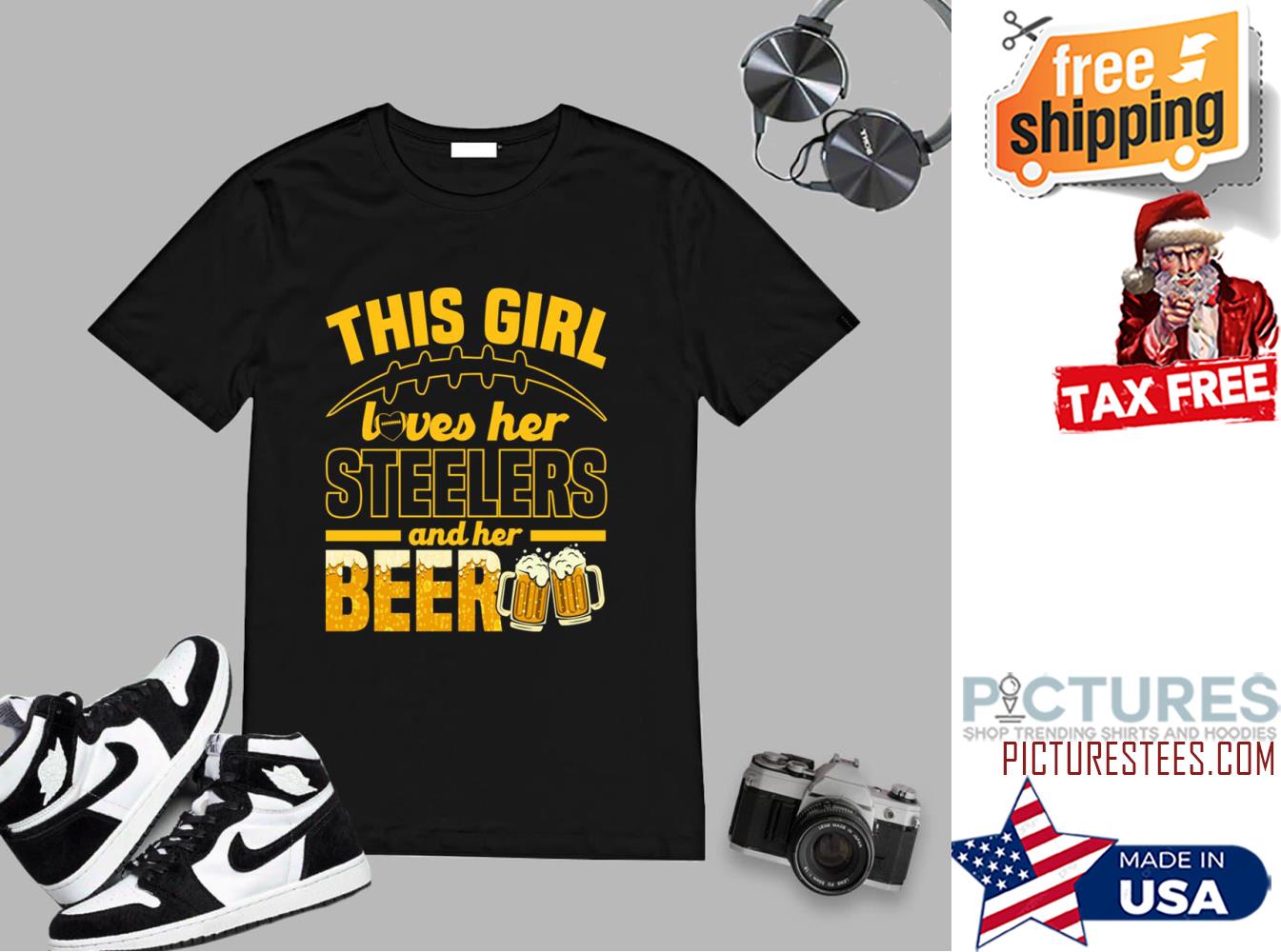 This Girl Loves Her Football And Her Beer shirt