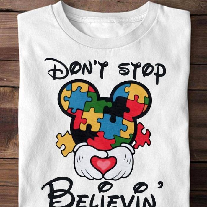 Autism Mickey don't stop believin' shirt