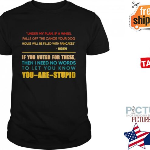 Under my plan if a wheel falls off the canoe your dog you are stupid shirt