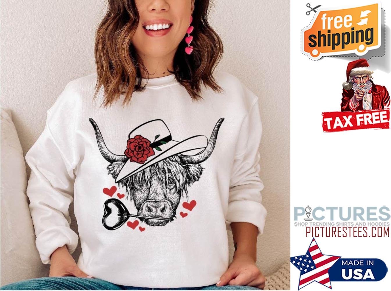 Valentine Highland Cow Valentine‘s Day Sweatshirt