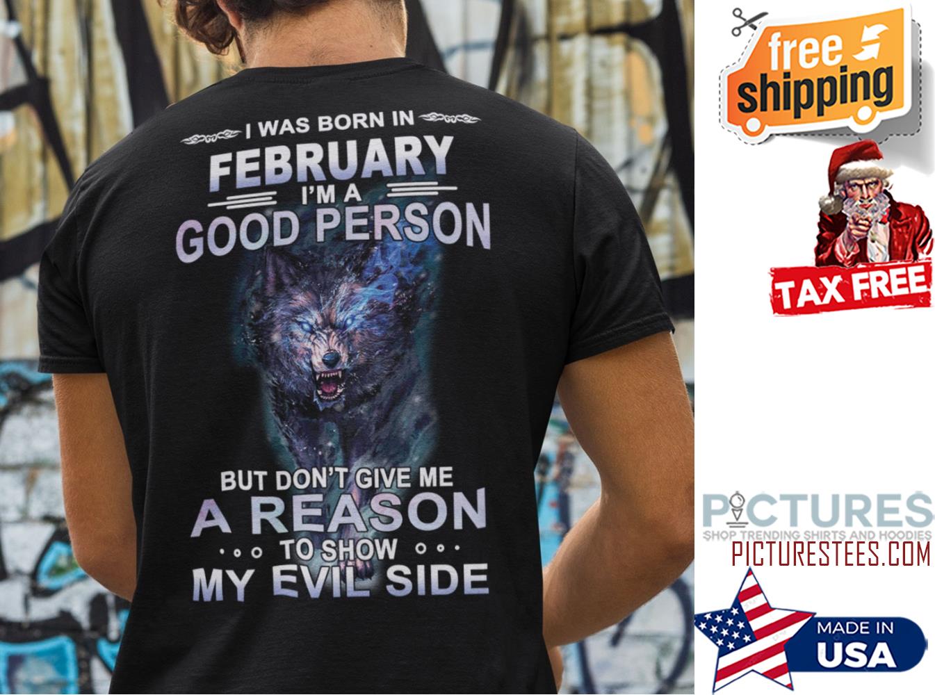 Wolf I Was Born In February I‘m A Good Person Shirt