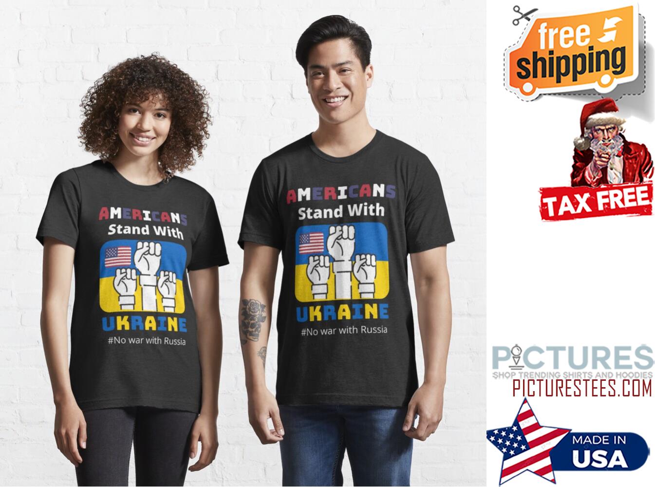 Americans Stand With Ukraine No War With Russia Support Ukraine Flag Shirt