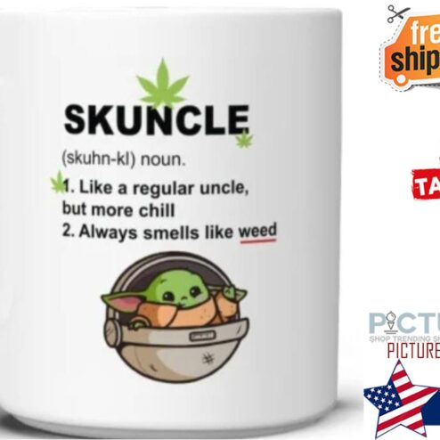 Baby Yoda skuncle like a regular uncle but more chill always smells like weed mug