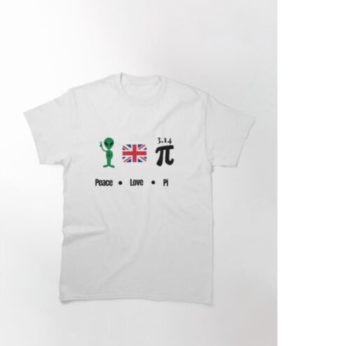 Peace Love Pi Science America Flag 3.14 Shirt