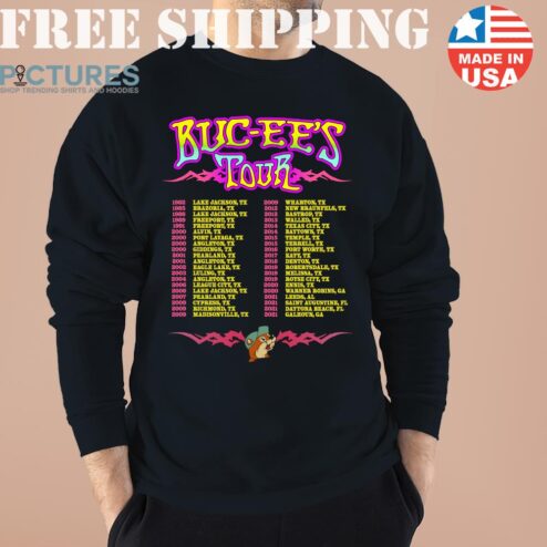 Buc-ee’s tour 1982-2021 list music classic shirt