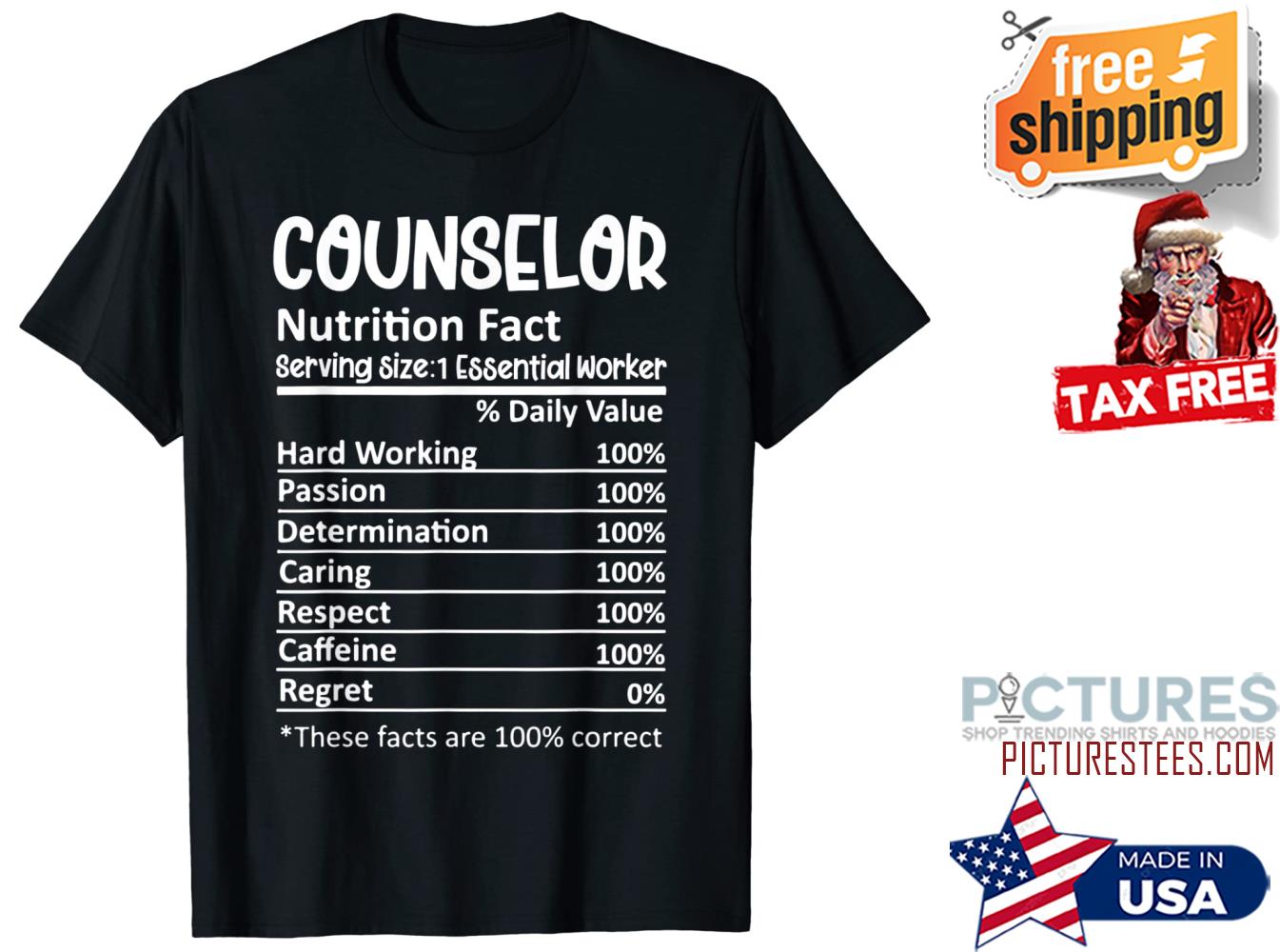 Counselor Nutrition Facts Counseling Guidance shirt