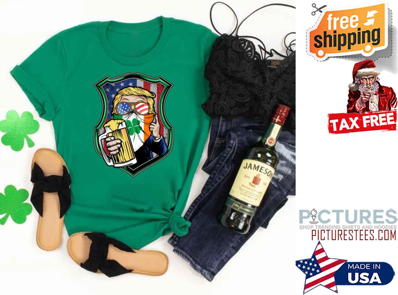 Donald Trump Beer St Patrick's Day Irish Flag shirt