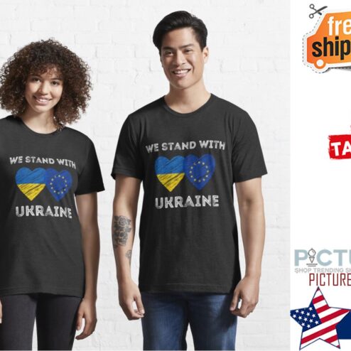 Europe We Stand With Ukraine Heart Support Shirt